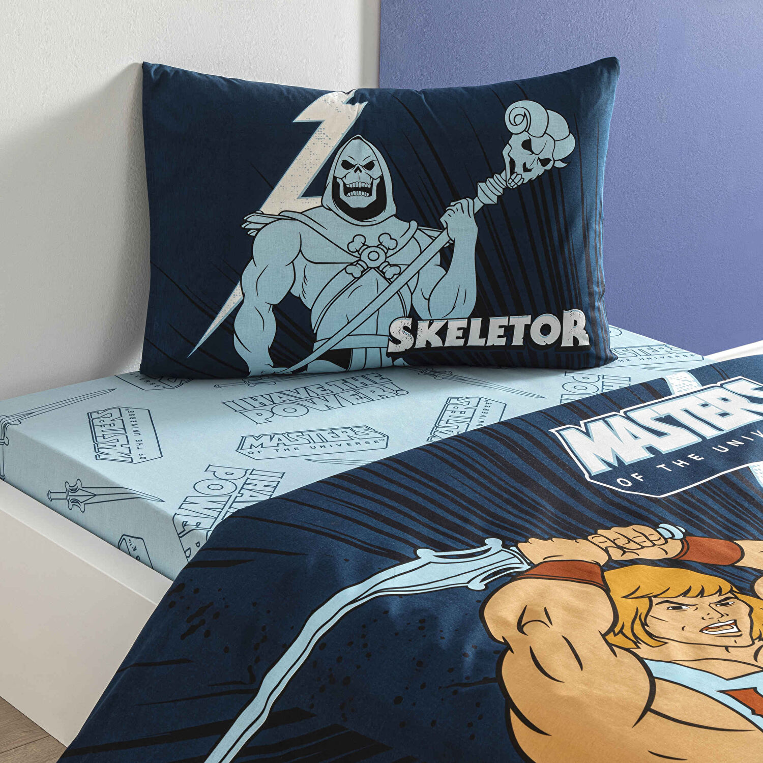 Taç Lisanslı He-Man Pamuk Tek Kişilik Nevresim Takımı