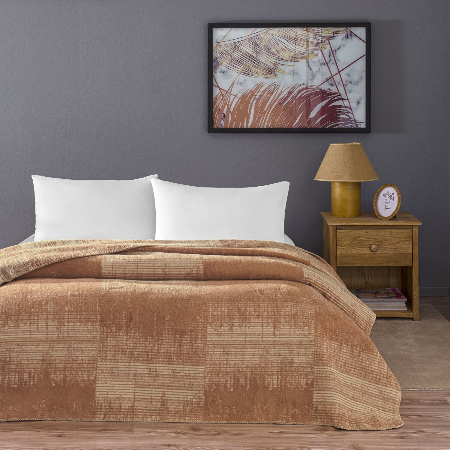 Taç Ziggy Pamuk Çift Kişilik Battaniye Taba