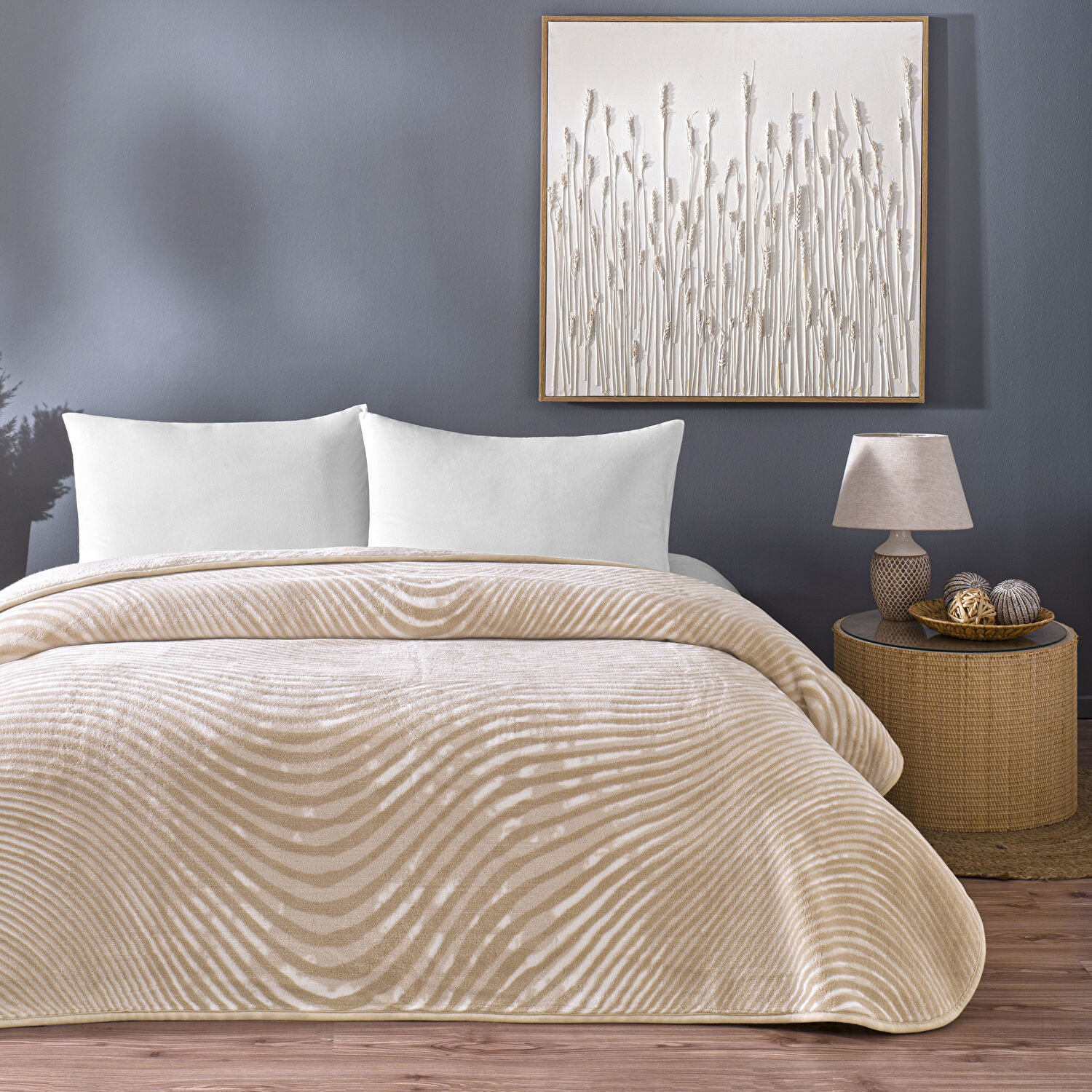 Taç Dune Çift Kişilik Battaniye Bej