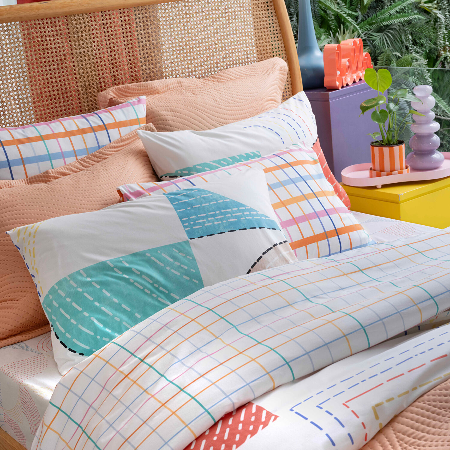 Taç Harlow Tek Kişilik Yatak Örtüsü Takımı Somon