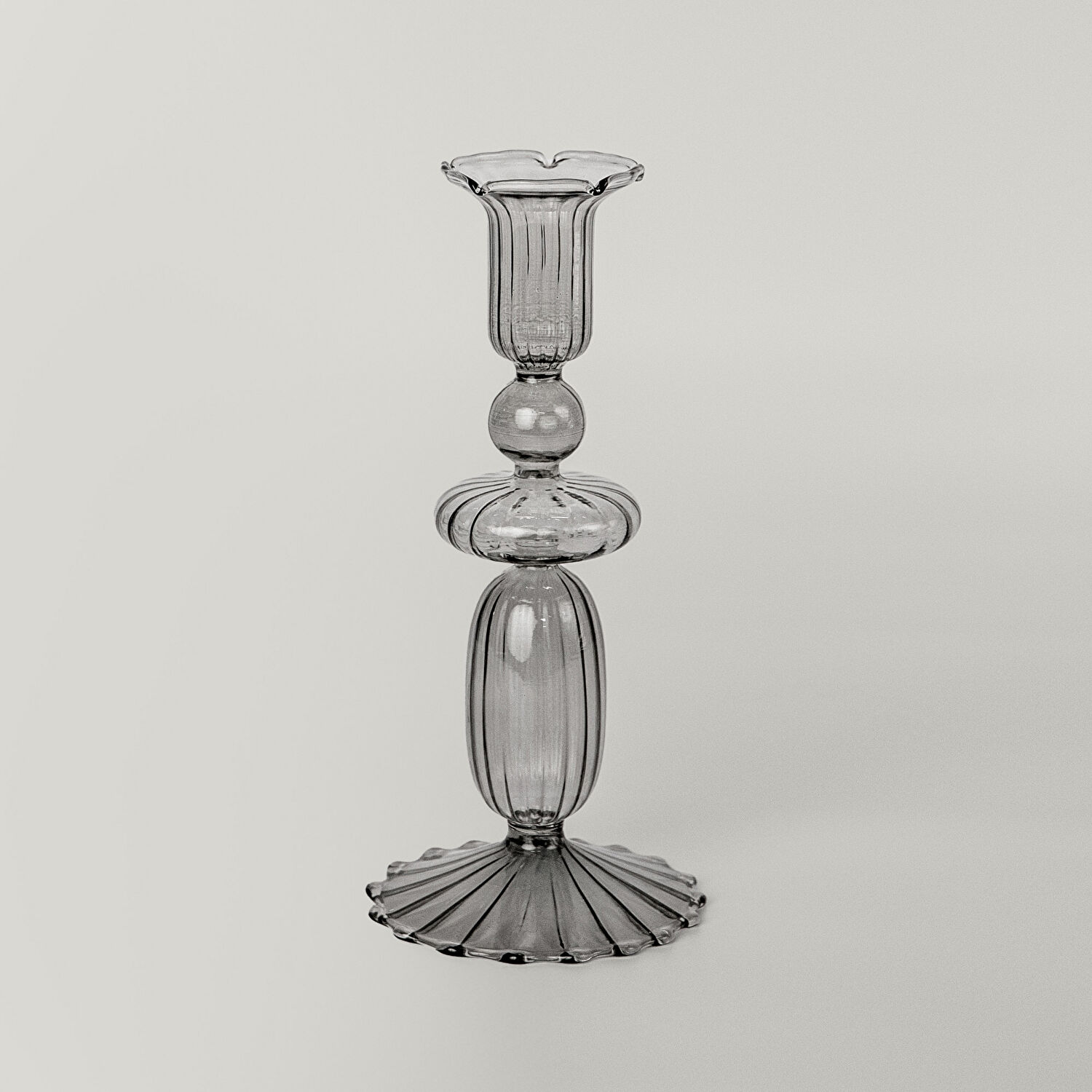 Linens Ecow Şamdan 9x9x19 cm Gri