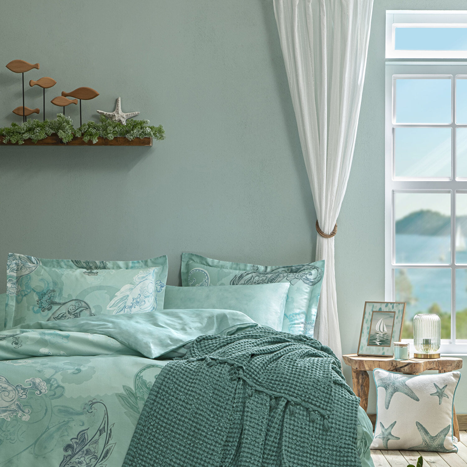 Butik Göcek Abajur Mavi