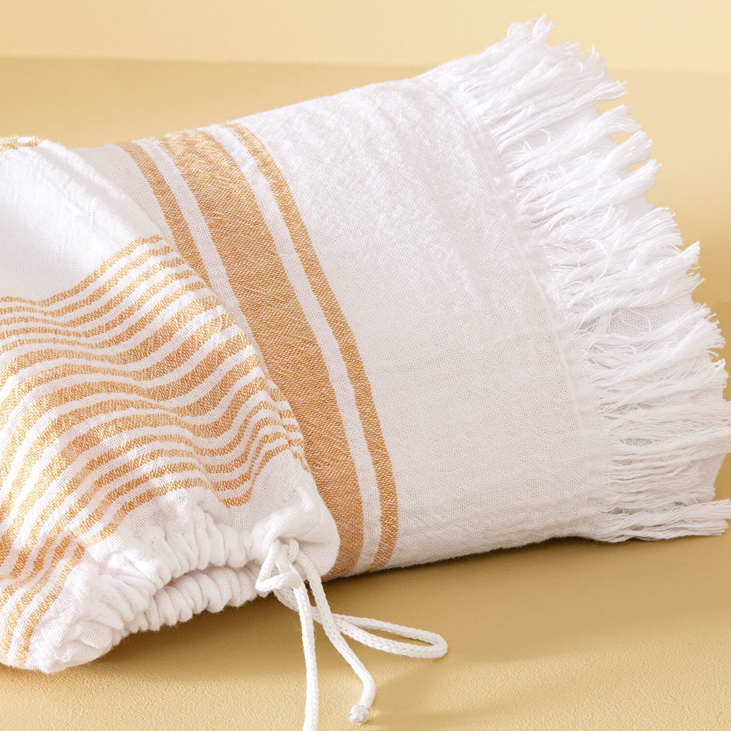 Taç Butik Pamuk Bodrum Keseli Peştamal Turuncu