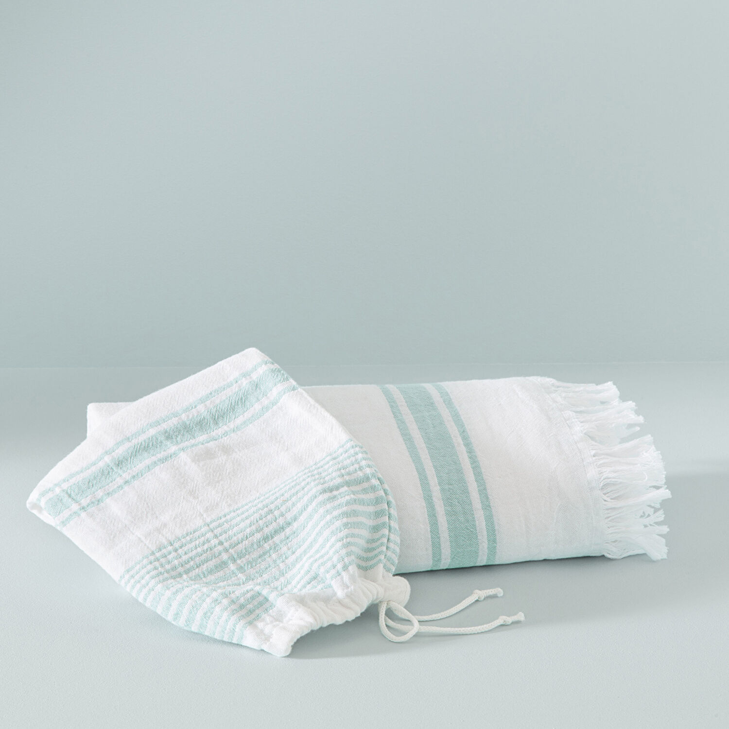 Taç Butik Pamuk Göcek Keseli Peştamal Yeşil