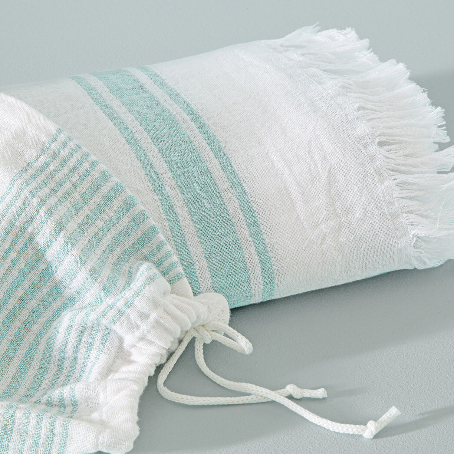 Taç Butik Pamuk Göcek Keseli Peştamal Yeşil