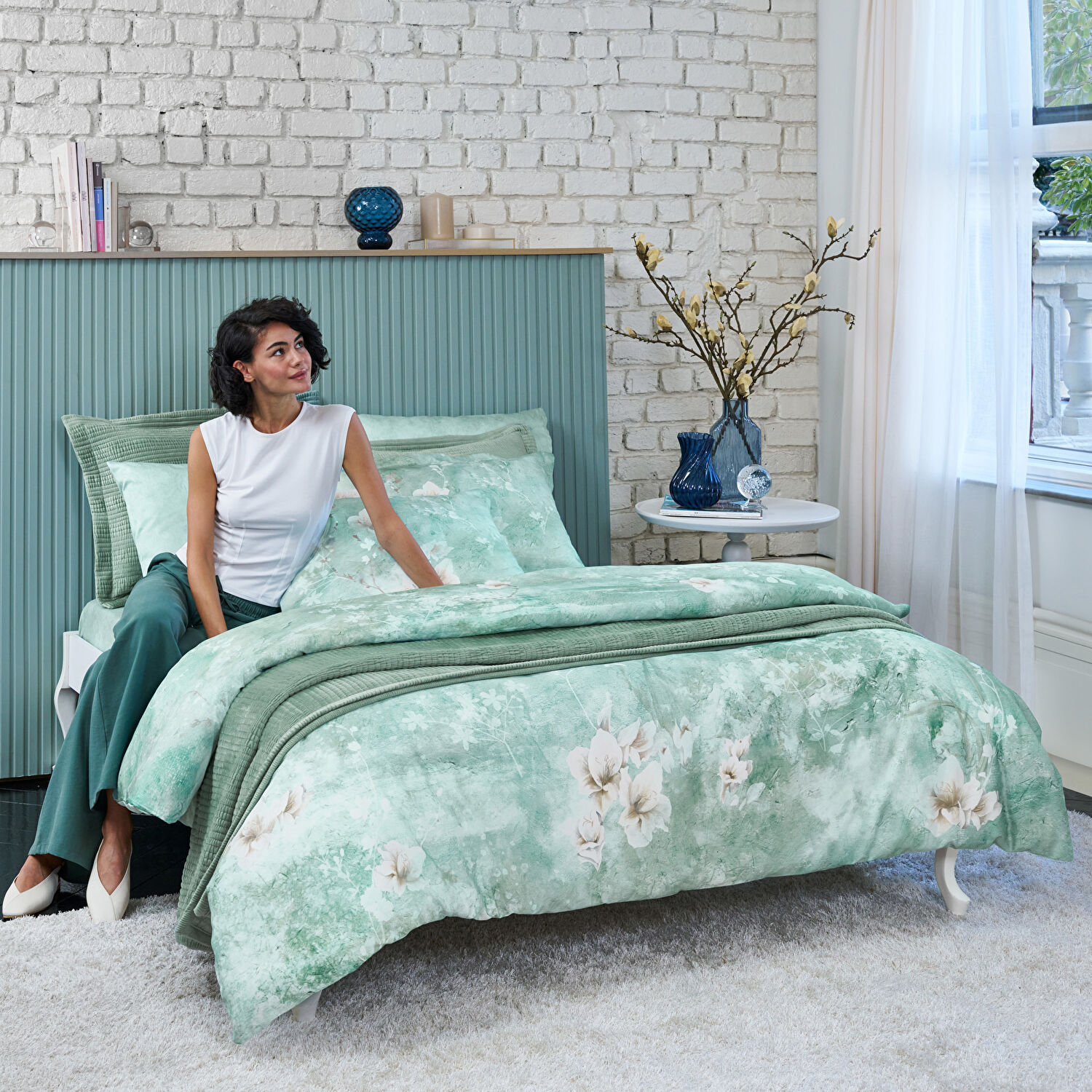 Linens Eviel 18x18x19 cm Vazo Mavi