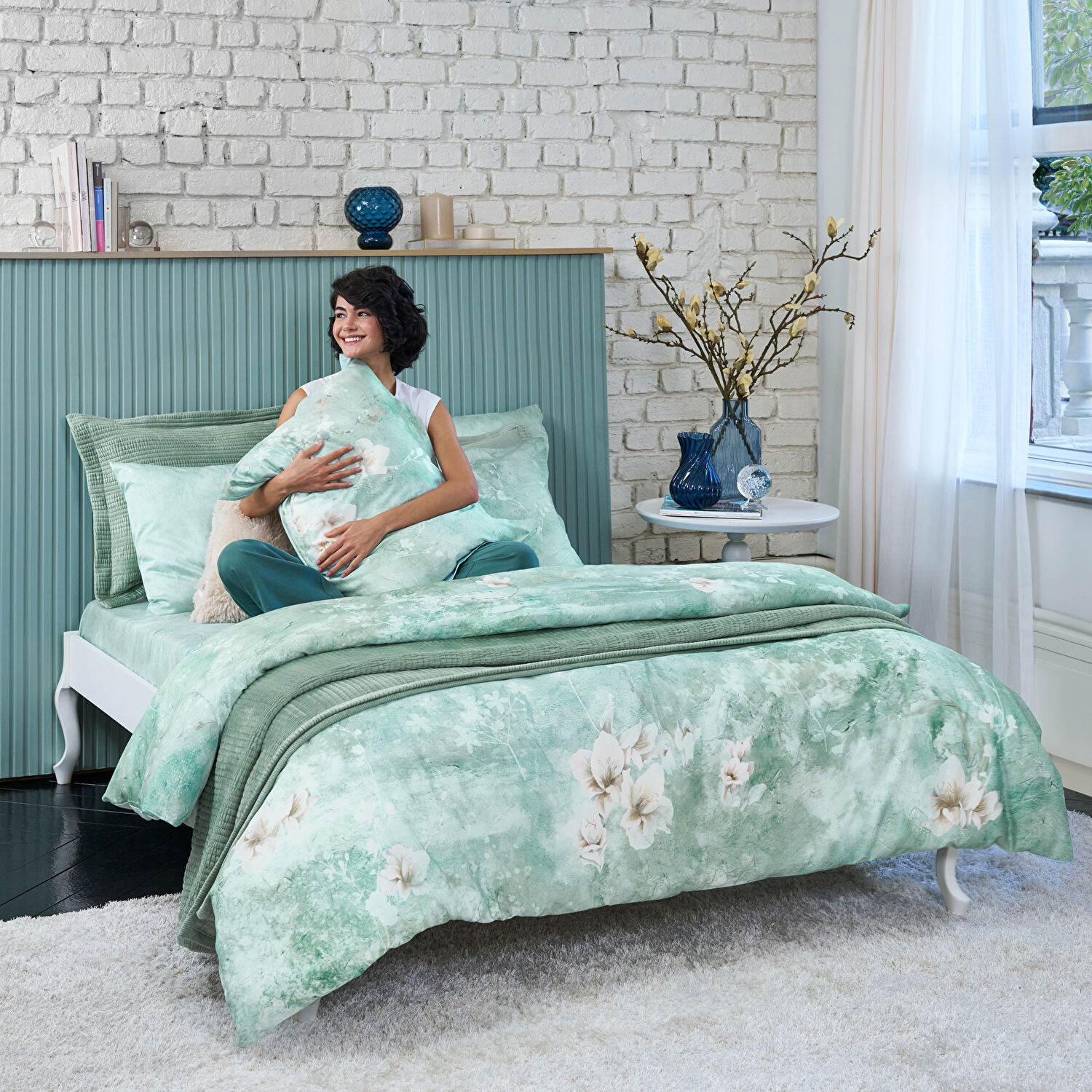 Linens Eviel 18x18x19 cm Vazo Mavi