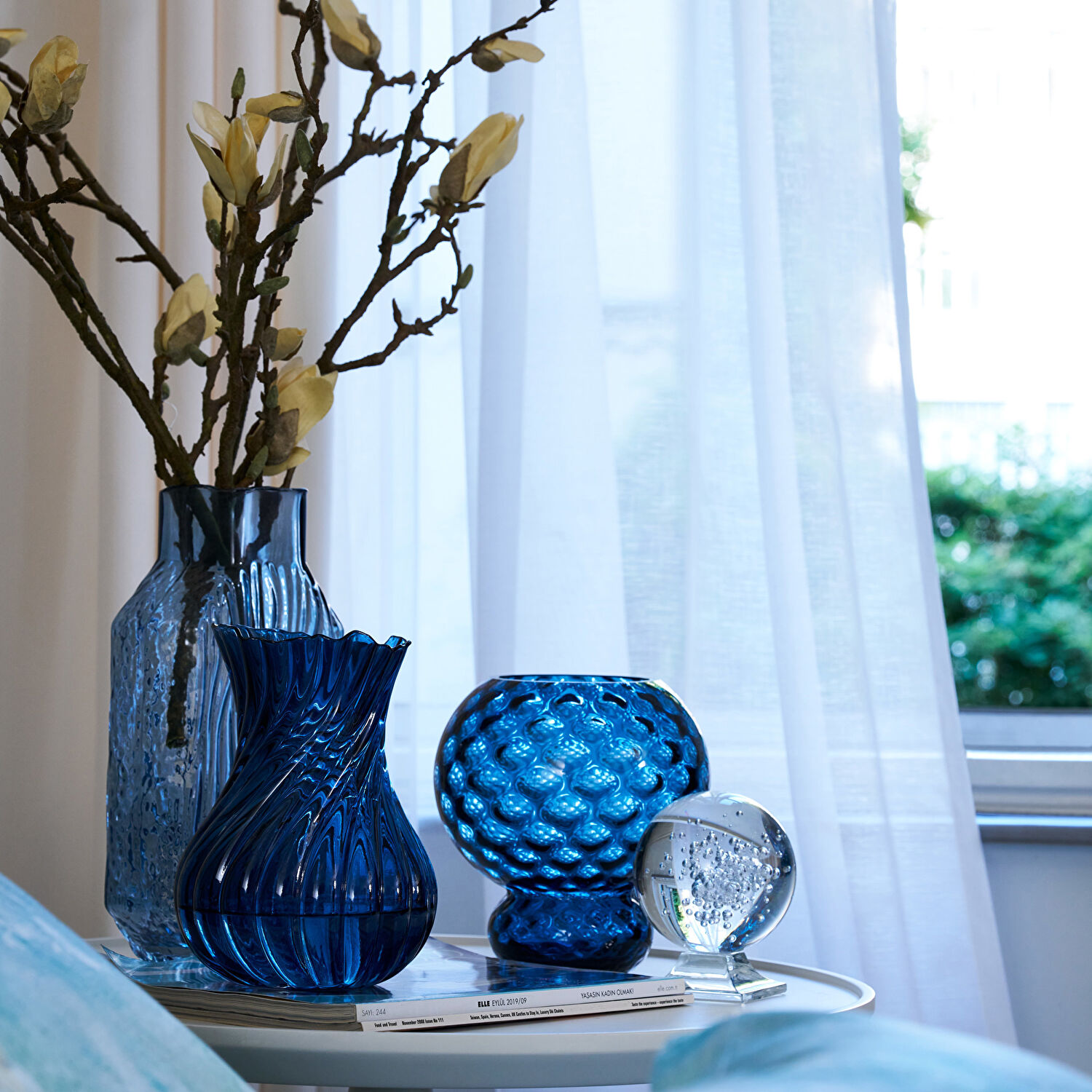 Linens Omella 15x15x20 cm Vazo Mavi