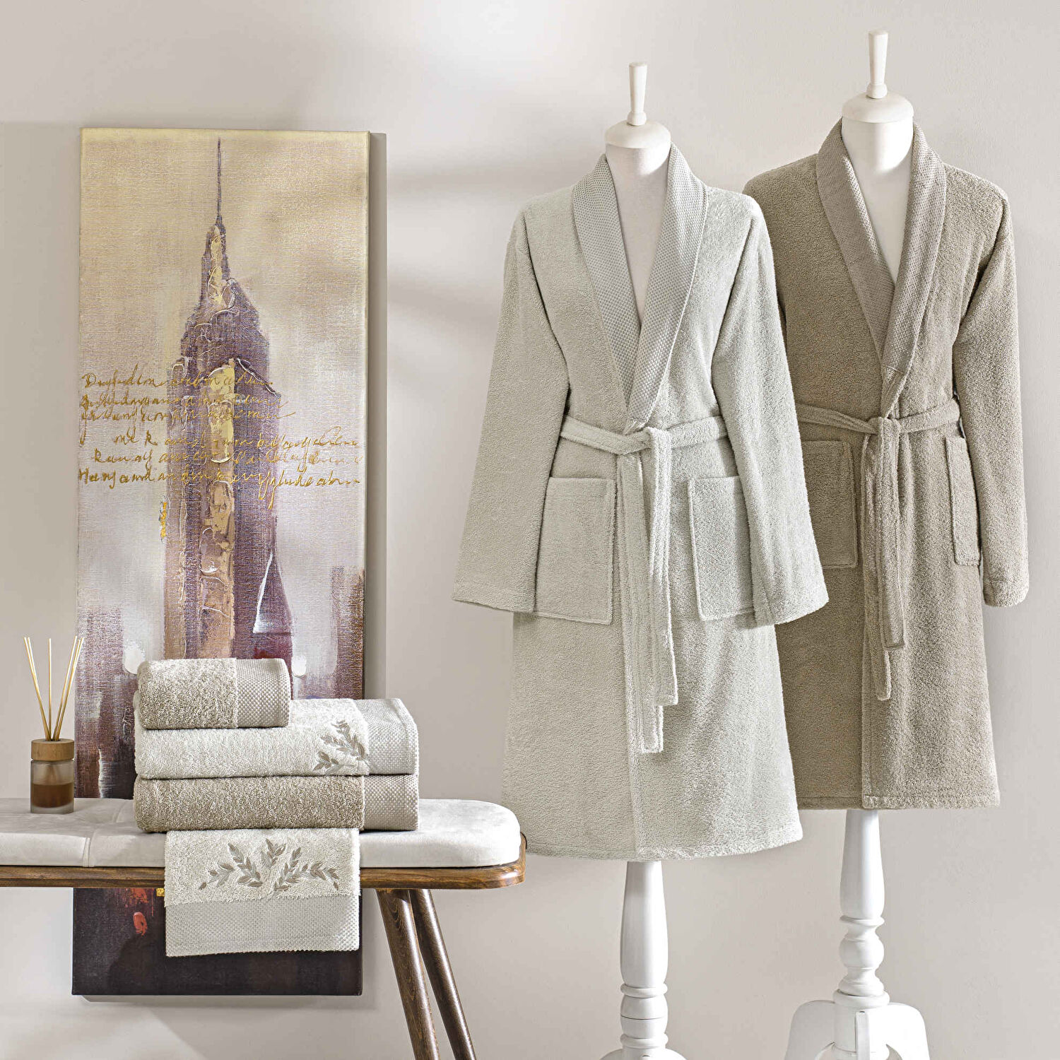 Taç Iris Pure Cotton Pamuk Aile Seti Taş Vizon