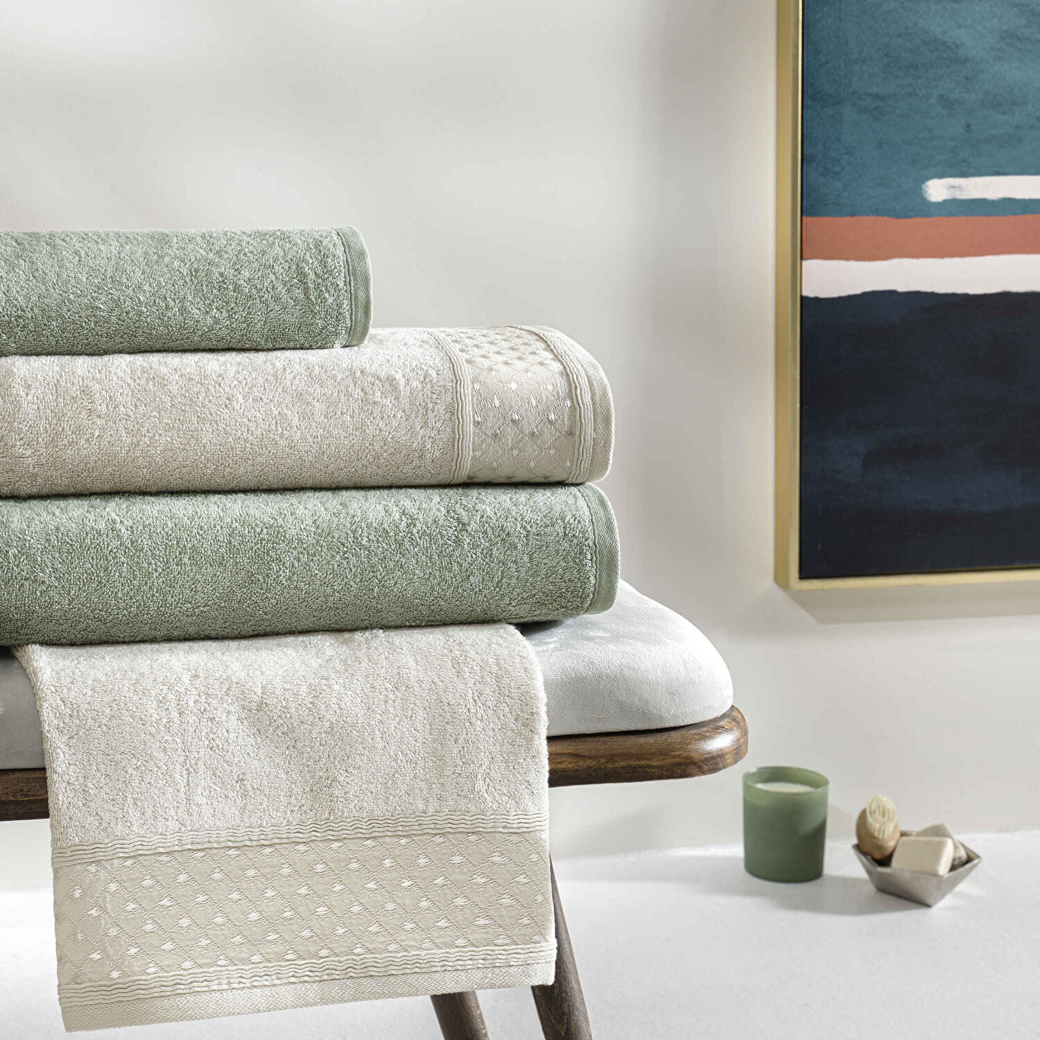 Taç Vella Bamboo Classic Aile Seti Taş Yeşil