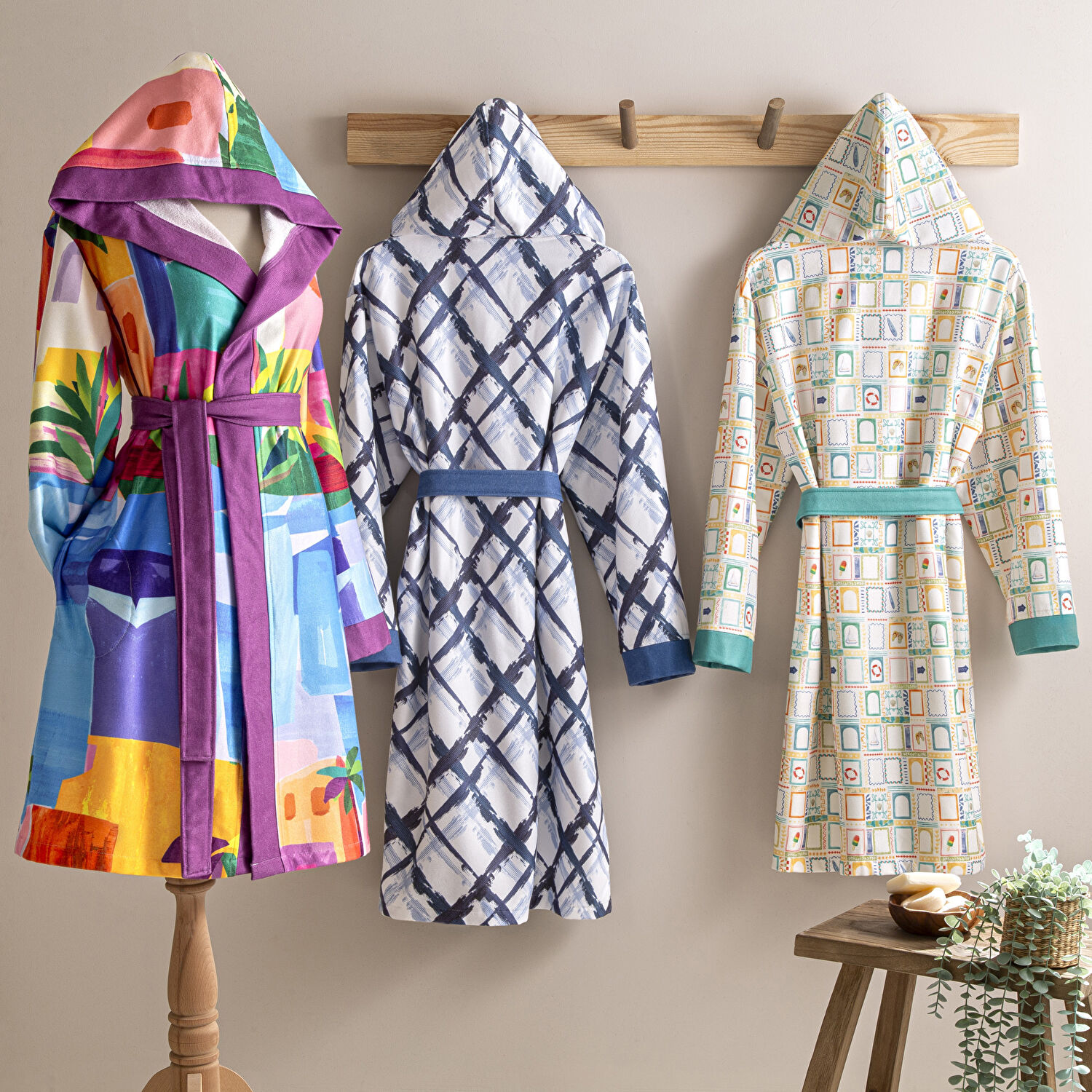 Taç Vario Pamuk Poliester Genç Bornoz Mint L/XL