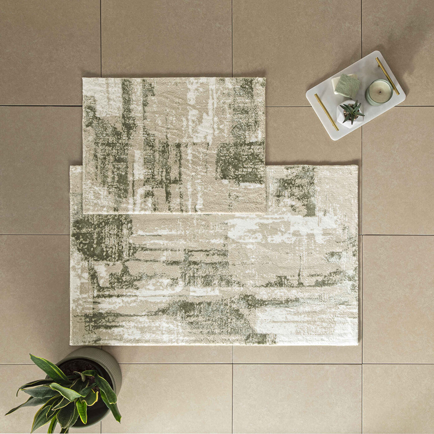 Taç Vega 2'li Pamuklu Paspas Yeşil