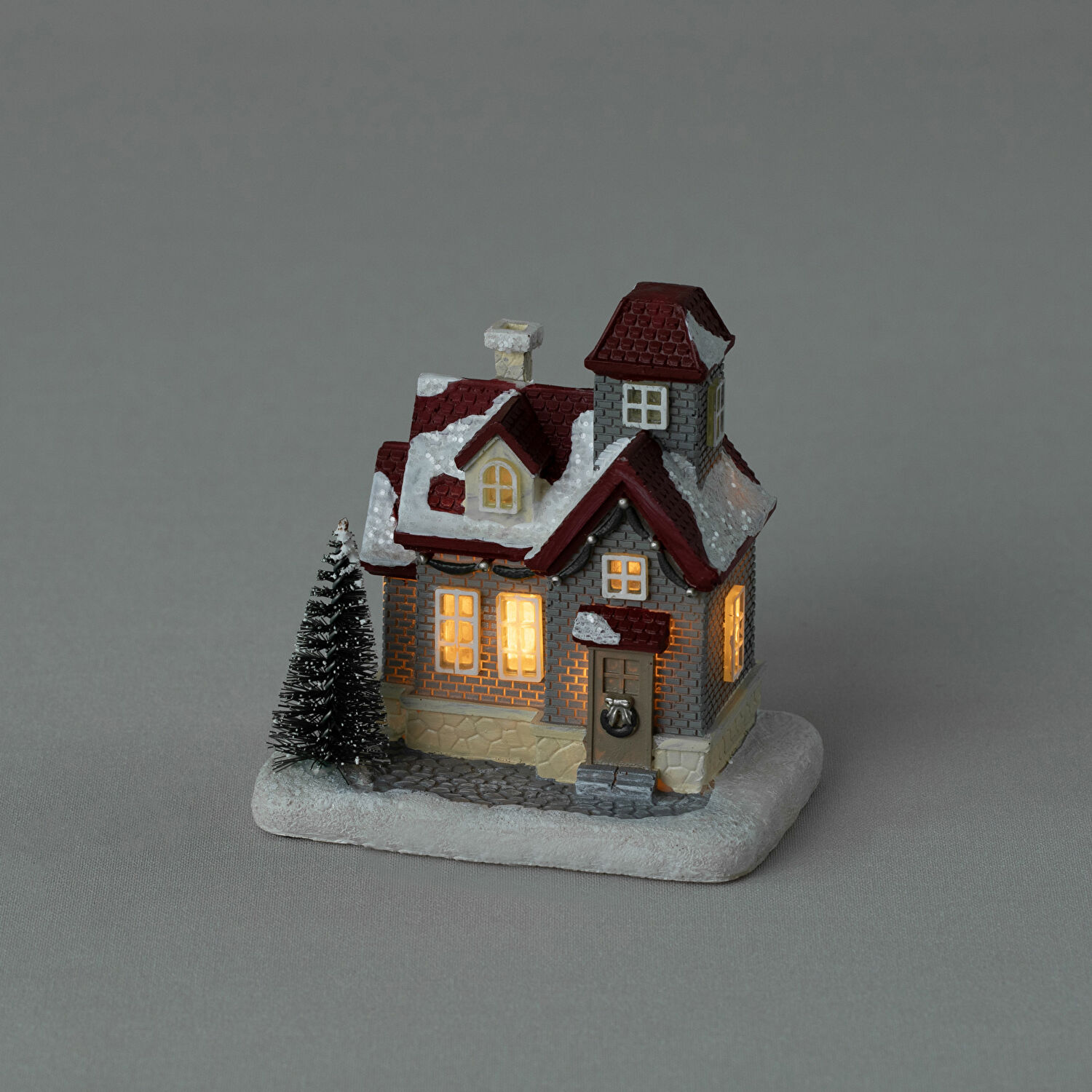 Linens Vintage House Ledli Dekor Gri