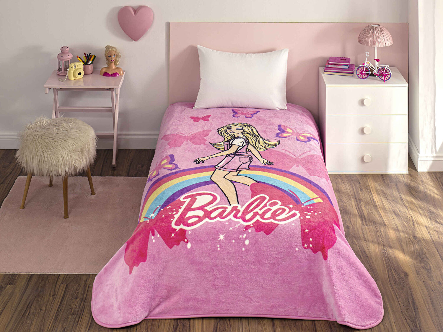 Lisanslı Barbie Sun Tek Kişilik Battaniye