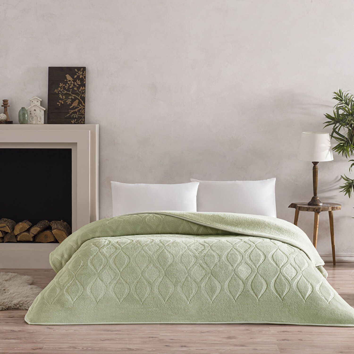 Taç Tessra Çift Kişilik Battaniye Yeşil