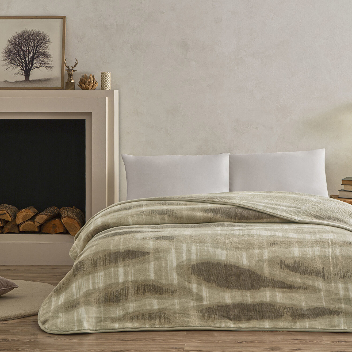 Taç Miel Tek Kişilik Battaniye Bej