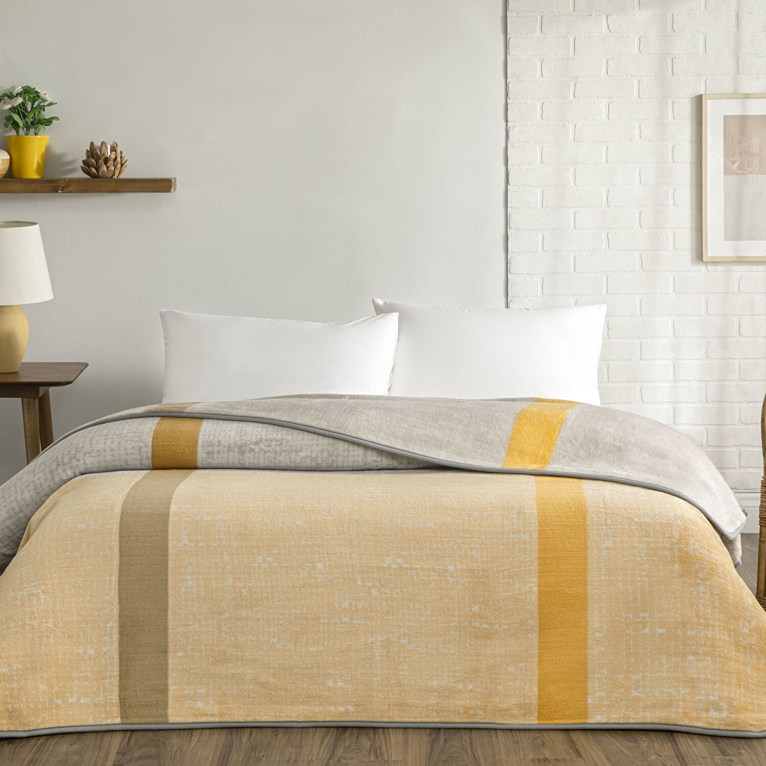 Taç Mira Tek Kişilik Battaniye Gri