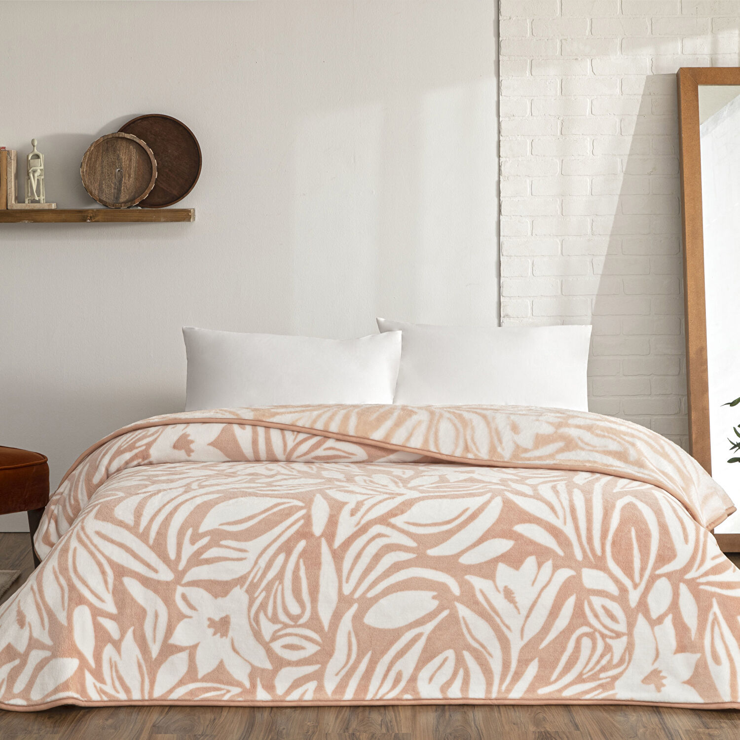 Taç Alina Tek Kişilik Battaniye Pudra