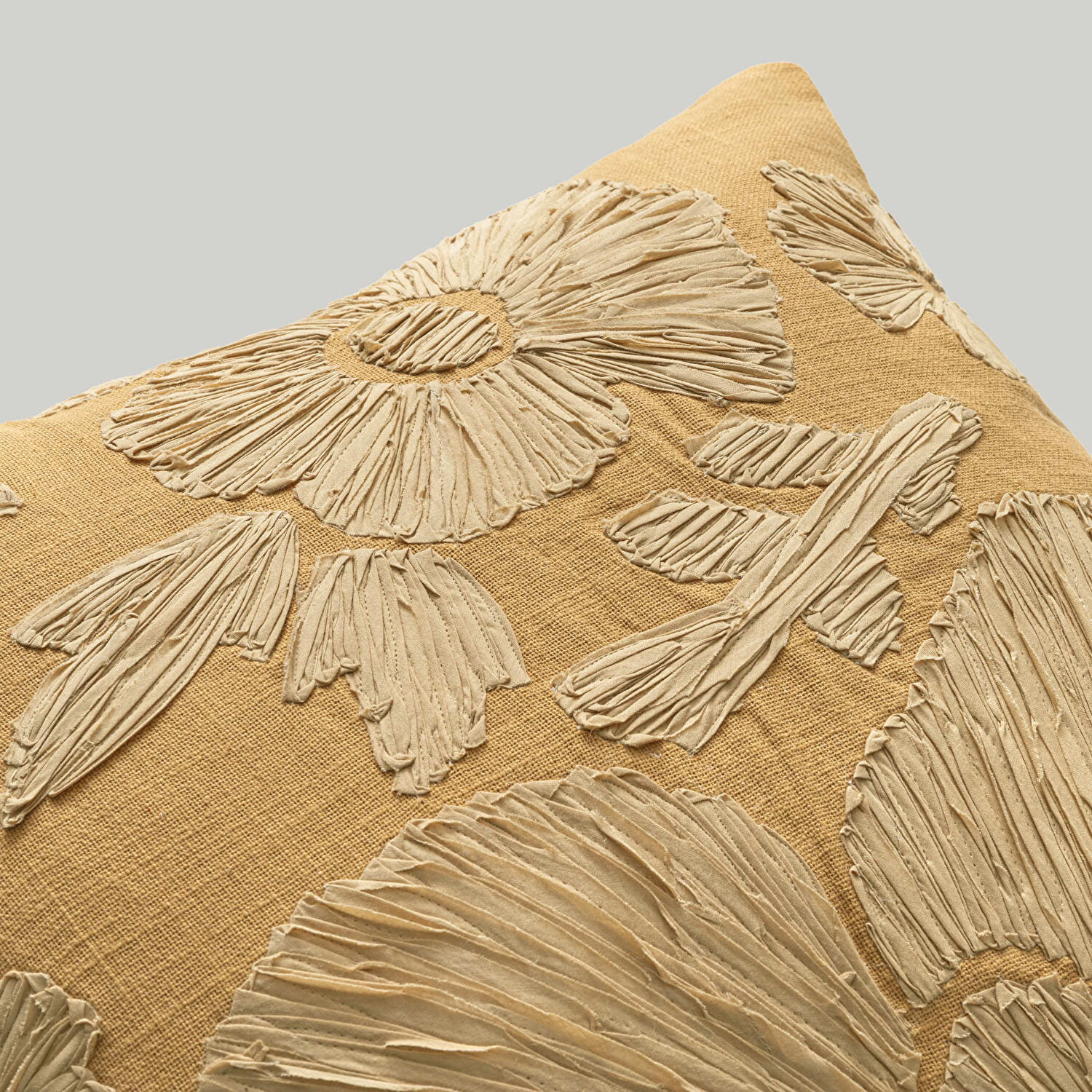 Linens Foldi Kırlent Kılıfı 45x45 cm Hardal