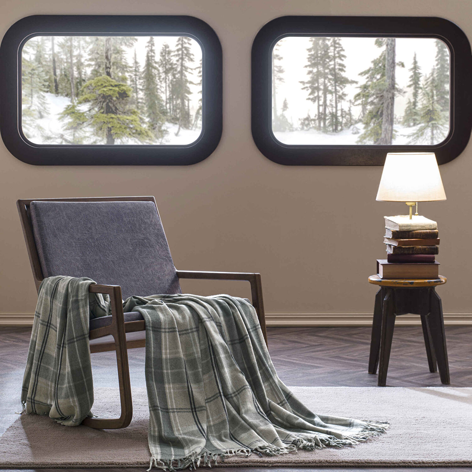 Taç Butik Doğu Ekspresi Akrilik Throw Gri