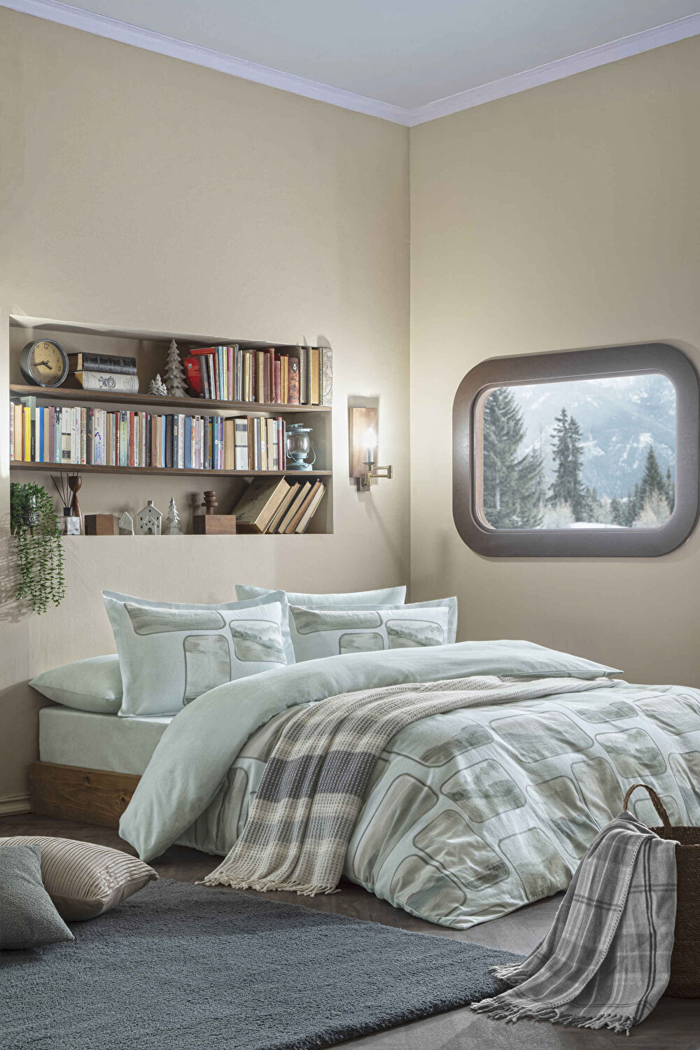 Taç Butik Doğu Ekspresi Pamuklu Tek Kişilik Battaniye Gri