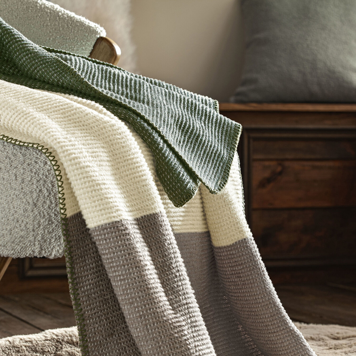 Taç ButikPatagonya Pamuklu Çift Kişilik Battaniye Kahverengi