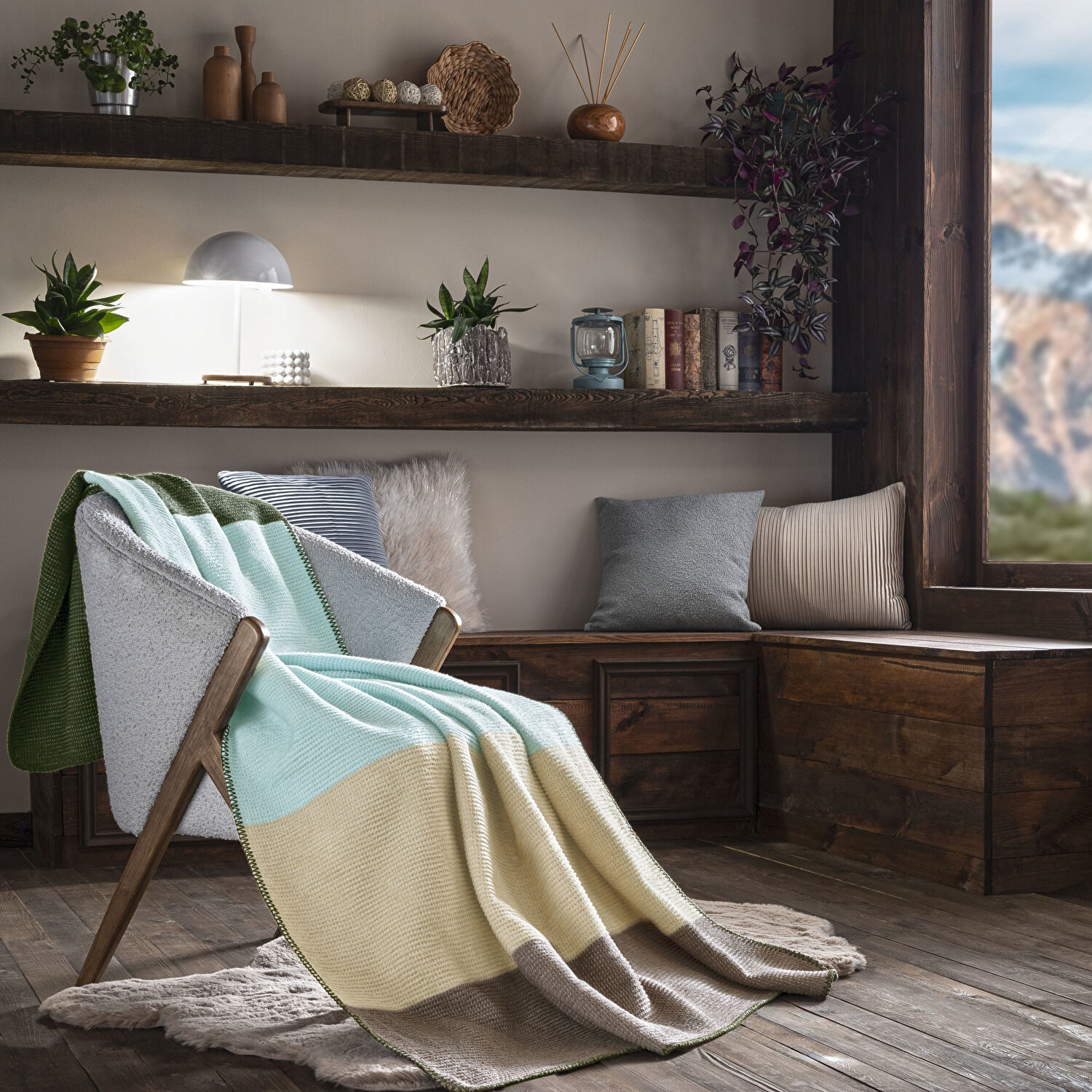 Taç ButikPatagonya Pamuklu Çift Kişilik Battaniye Kahverengi