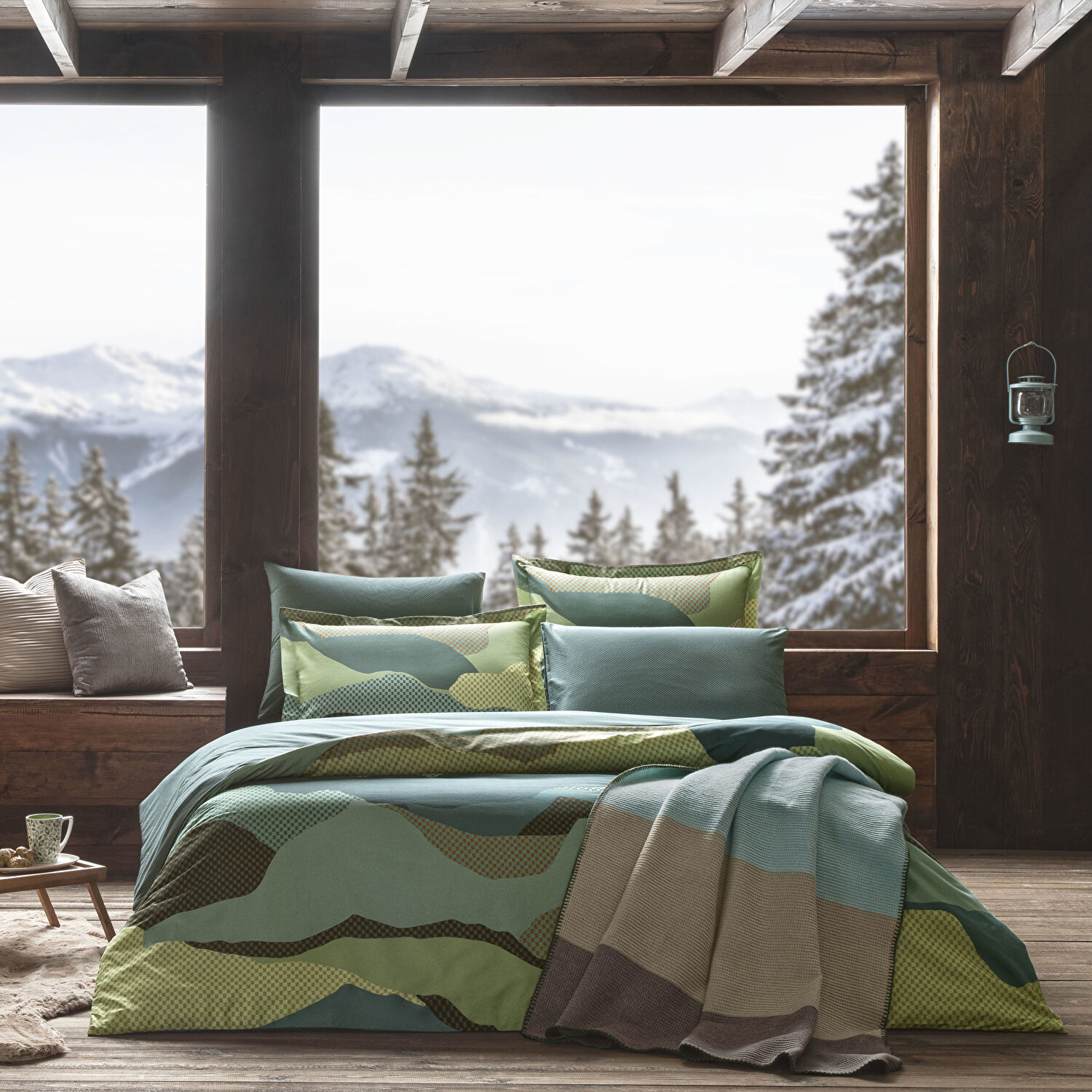 Taç ButikPatagonya Pamuklu Çift Kişilik Battaniye Kahverengi