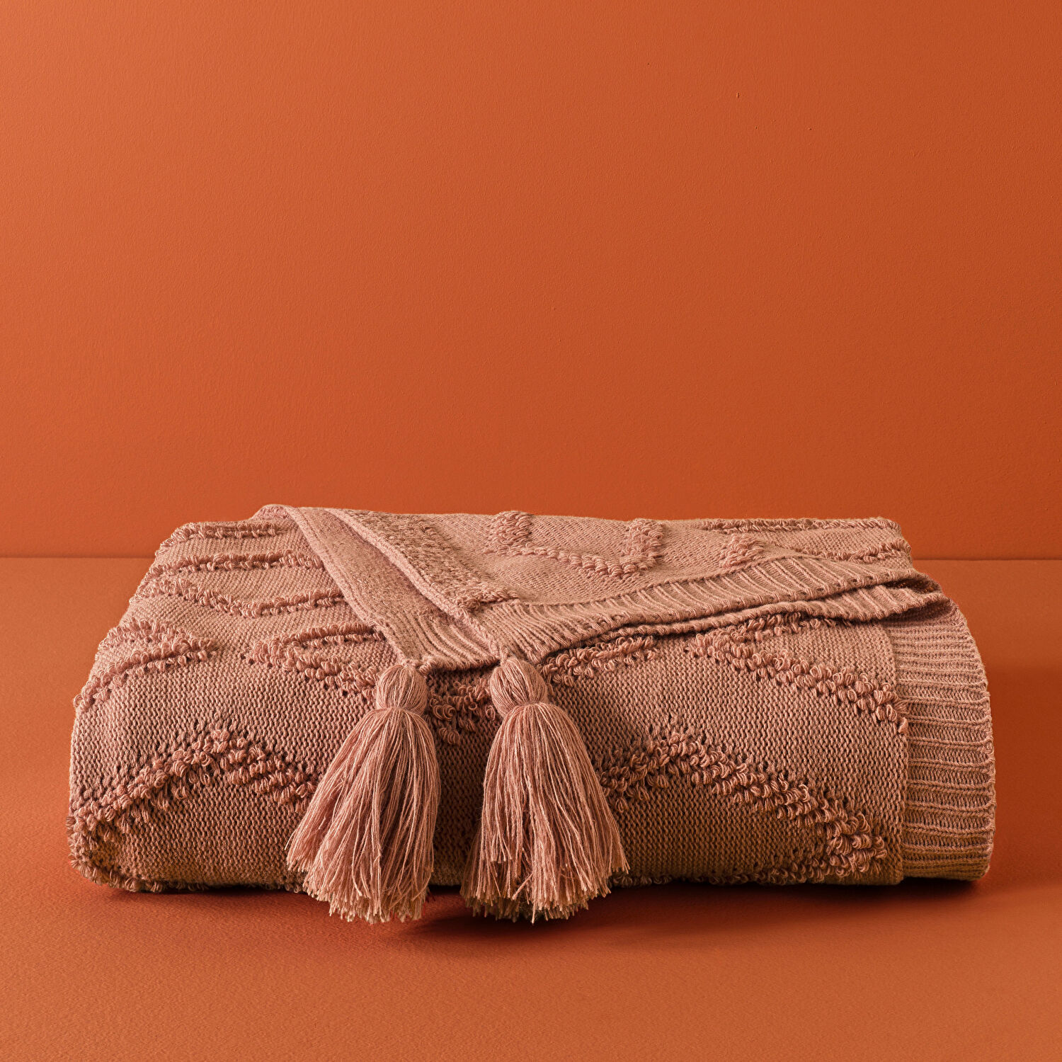 Taç Butik Brüj Akrilik Throw Kiremit