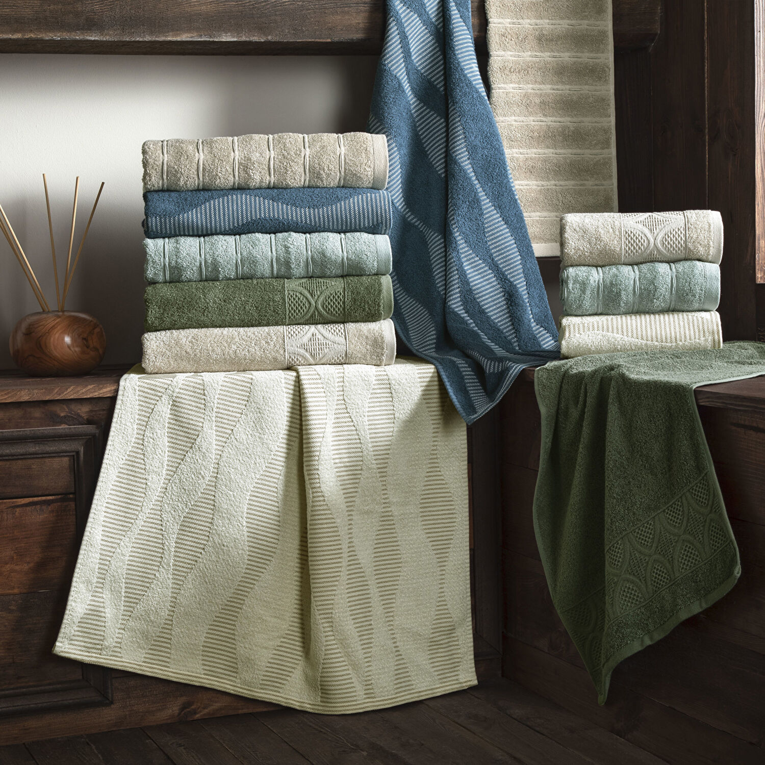 Taç Butik Patagonya Pamuk Banyo Havlusu Petrol 70x140