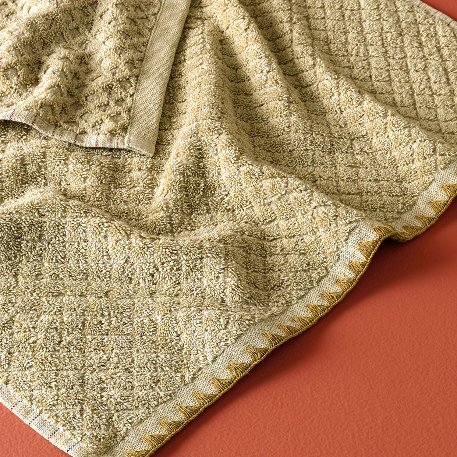 Taç Butik Brüj Pamuk Banyo Havlusu Ten Rengi 70x140