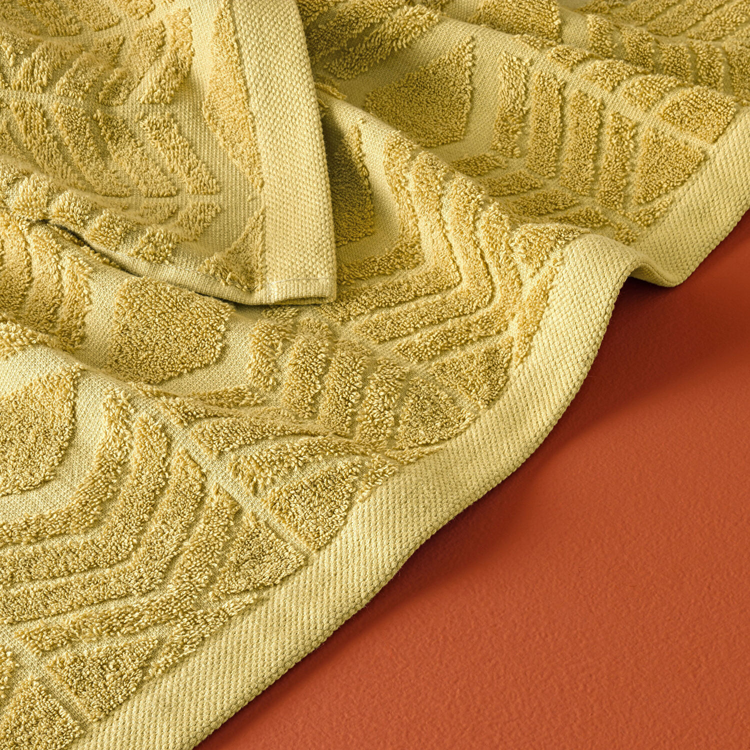 Taç Butik Brüj Pamuk Yüz Havlusu Hardal 50x85