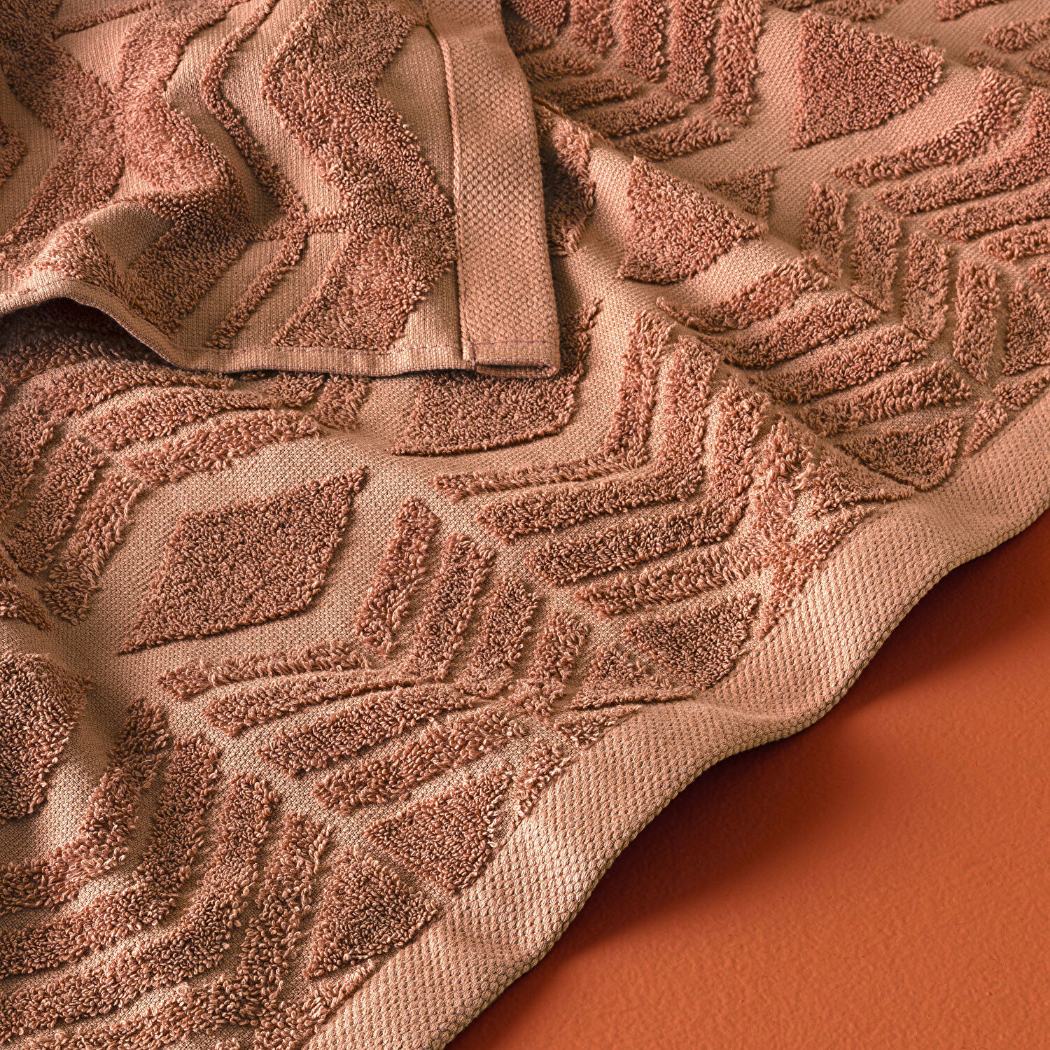 Taç Butik Brüj Pamuk Yüz Havlusu Kiremit 50x85