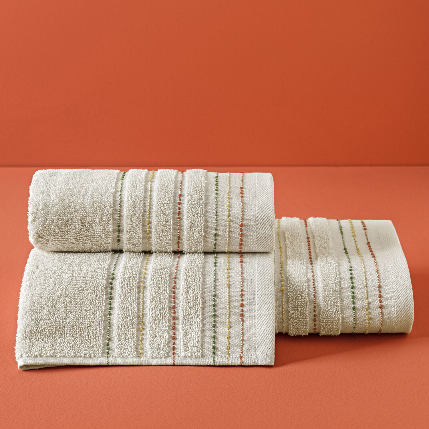 Taç Butik Brüj Pamuk Banyo Havlusu Kum 70x140