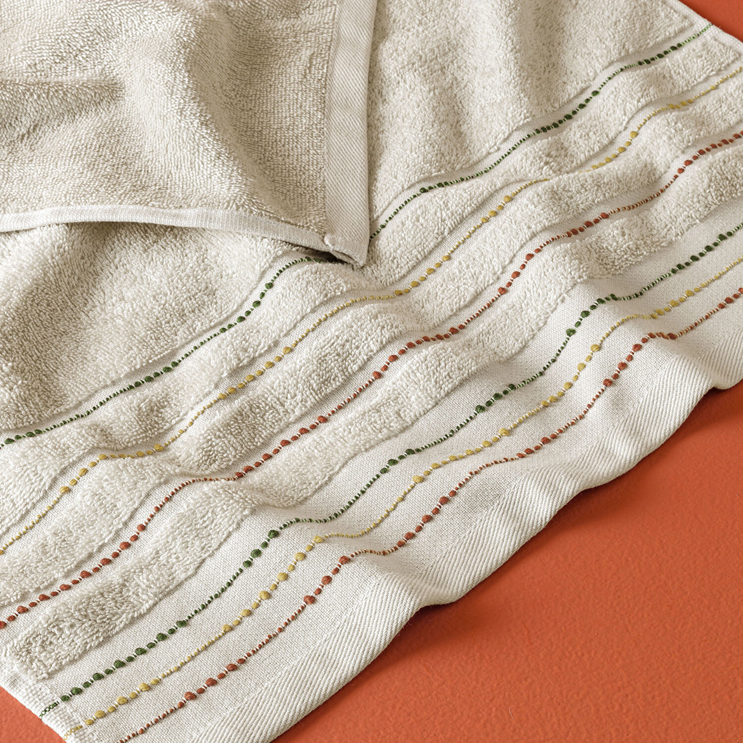 Taç Butik Brüj Pamuk Banyo Havlusu Kum 70x140