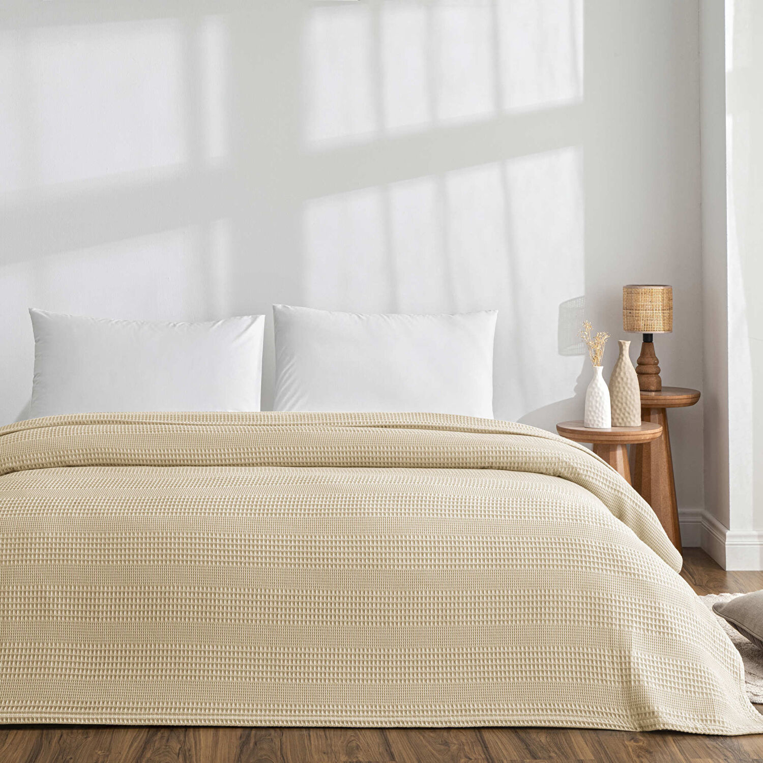 Taç Monet Pamuk Çift Kişilik Pike Cappuccino