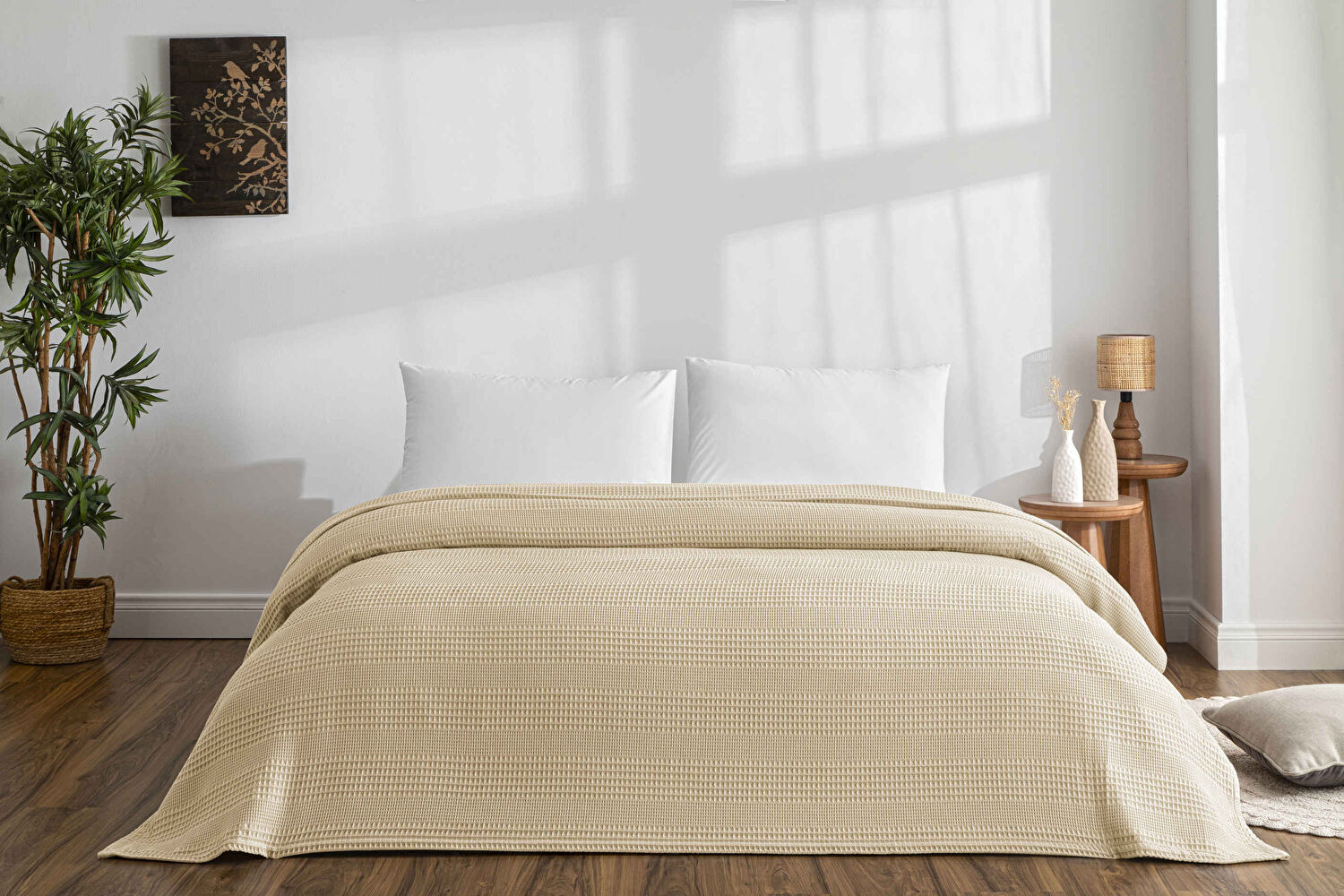 Taç Monet Pamuk Çift Kişilik Pike Cappuccino