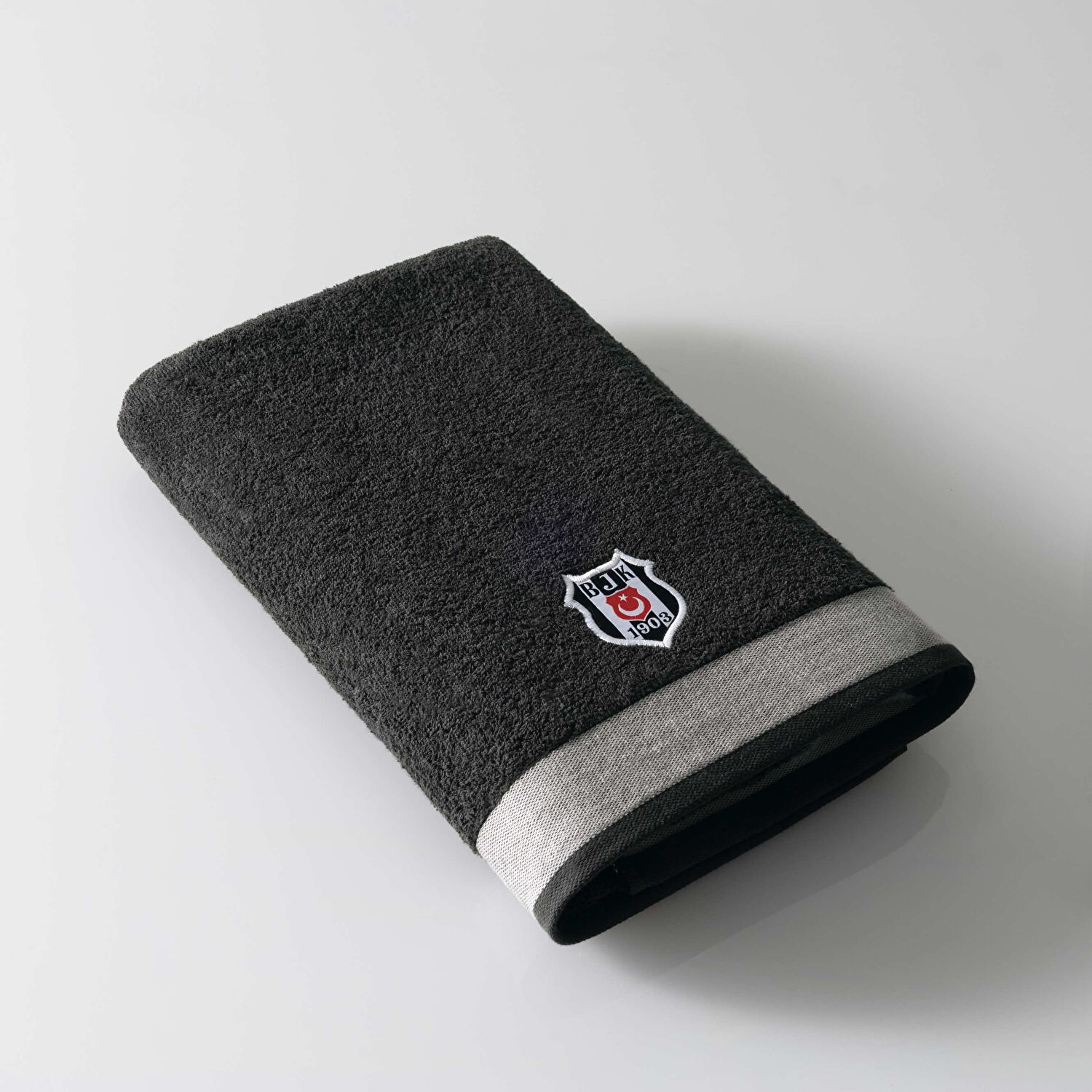 Taç Lisanslı Beşiktaş Bukle Pamuk 70x140 cm Banyo Havlusu