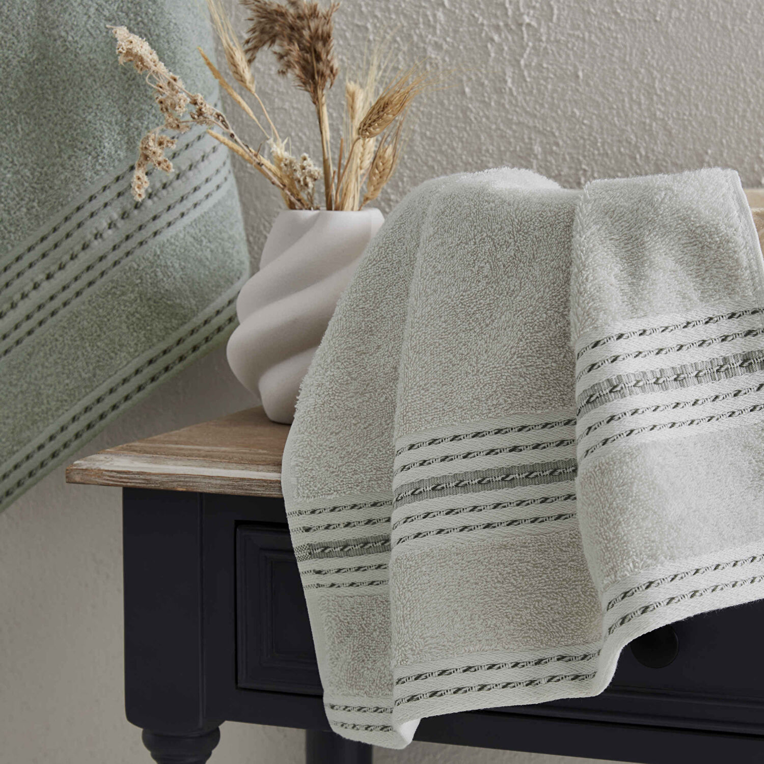 Taç Linia Pure Cotton Pamuk Hamam Seti Taş Adaçayı