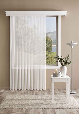 Taç Aldrin Hazır Tül Perde Ekru 250x260 cm
