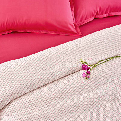 Taç Plain Viskoz Çift Kişilik Çok Amaçlı Set Fuşya