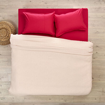 Taç Plain Viskoz Çift Kişilik Çok Amaçlı Set Fuşya