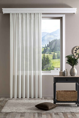 Taç Waves Tül Perde Ekru ( Max Yükseklik : 290 cm )