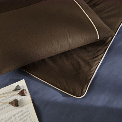 Taç Riven Biyeli Tek Kişilik Nevresim Takımı Lacivert