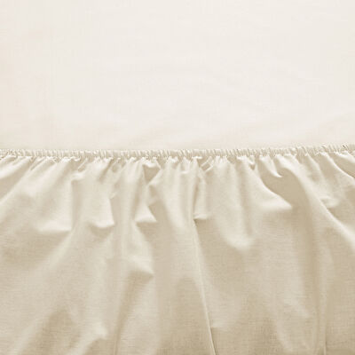 Taç Ranforce Lastikli Tek Kişilik Çarşaf Set Ekru