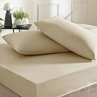 Taç Ranforce Lastikli King Size Çarşaf Set Vizon