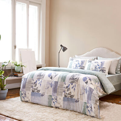 Taç Eloise Ranforce Çift Kişilik Nevresim Takımı Mavi