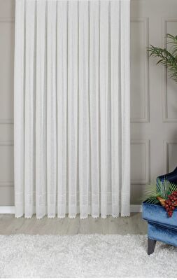 Taç Army Brode Tül Perde Beyaz ( Max Yükseklik : 270 cm )