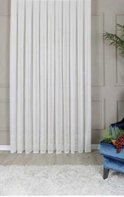 Taç Army Brode Tül Perde Beyaz ( Max Yükseklik : 270 cm )