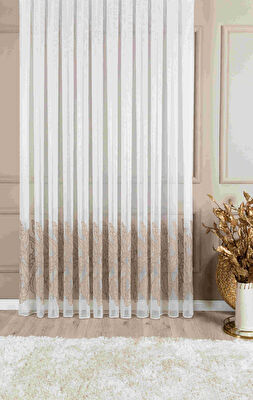 Taç Nımes Brode Tül Perde Bej ( Max Yükseklik : 280 cm )